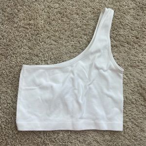 Cropped one shoulder top